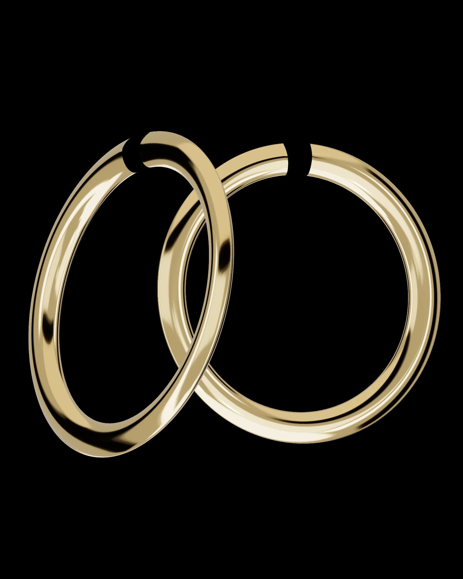 A pair of Halo hoops in yellow gold.