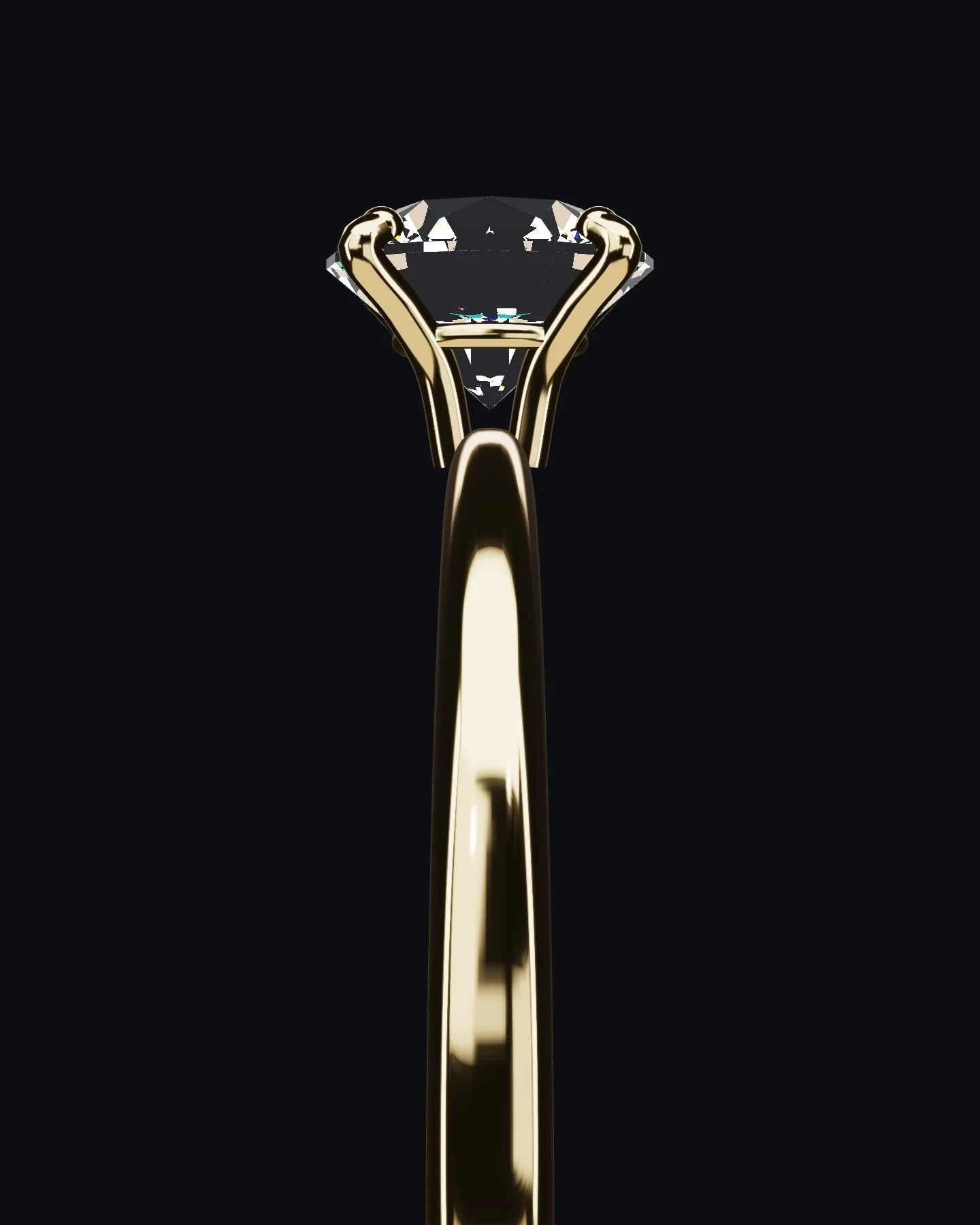 The Orbite in side profile, showing the shank rising to meet the setting.