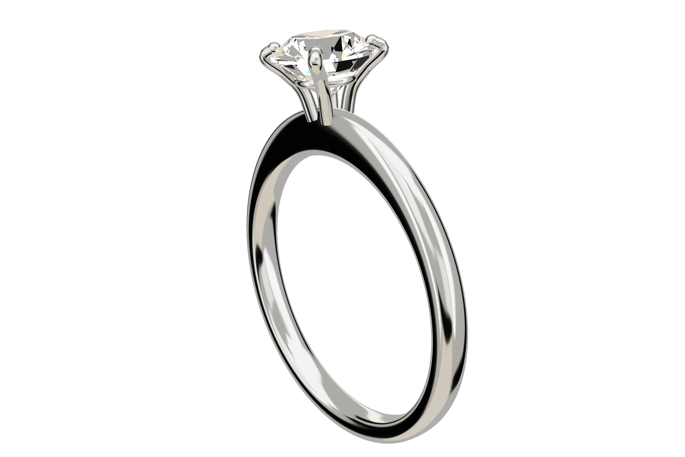 The Orbite solitaire in white gold on ivory.